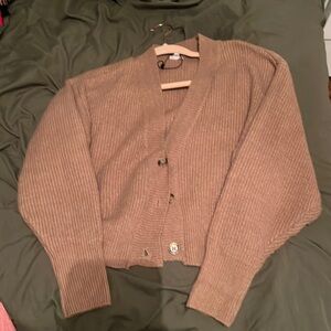 brown cardigan